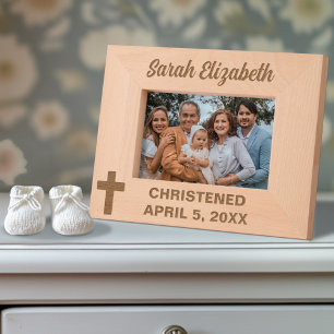 Christening Cross Custom Name and Date Etched Frames