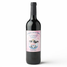 Christening Gift for Godparents Wine Label