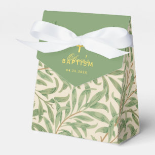 Christening Greenery William Morris Green Leaves Favor Box