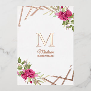 Christening Initial  Botanical Geometric Shape