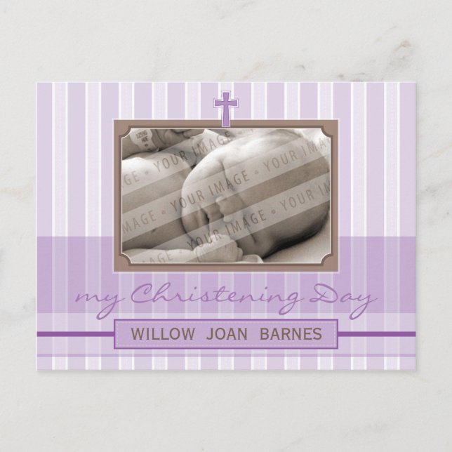 CHRISTENING INVITATION :: stylish stripe 4 (Front)