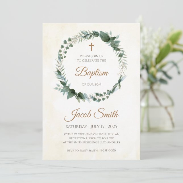 Christening invitations & Baptism invitations (Standing Front)