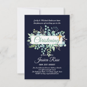 Christening Invitations Eucalyptus Greenery Budget