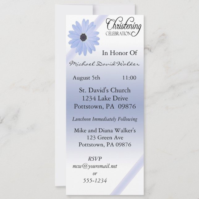 Christening Invitations for Boy (Front)