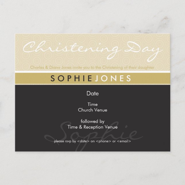 CHRISTENING INVITE :: simply groovy 3 (Front)