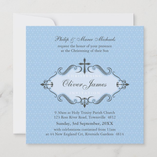 CHRISTENING INVITES :: viva 7SQ (Front)