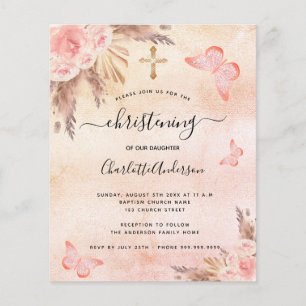 Christening pampas grass blush butterfly budget flyer