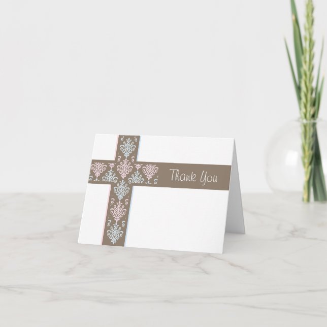 Christening Thank You Card  |  Twins (Front)