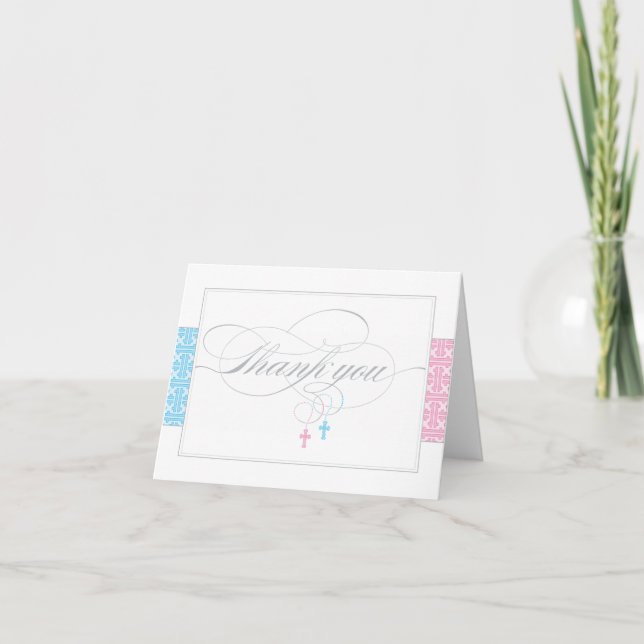 Christening Thank You Card  |  Twins (Front)