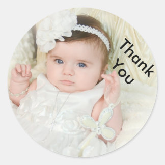 christening thank you sticker