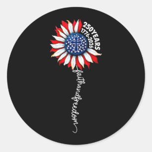 Christian 250 Years Faith Dom 4th July 250 Classic Round Sticker