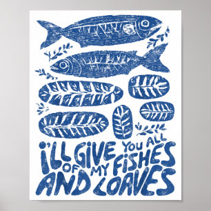 Christian 2 Fishes 5 Breads 5000 Against Poster