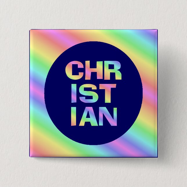 Christian 2 Inch Square Button (Front)