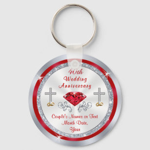 Christian 40th Wedding Anniversary Party Favours Keychain
