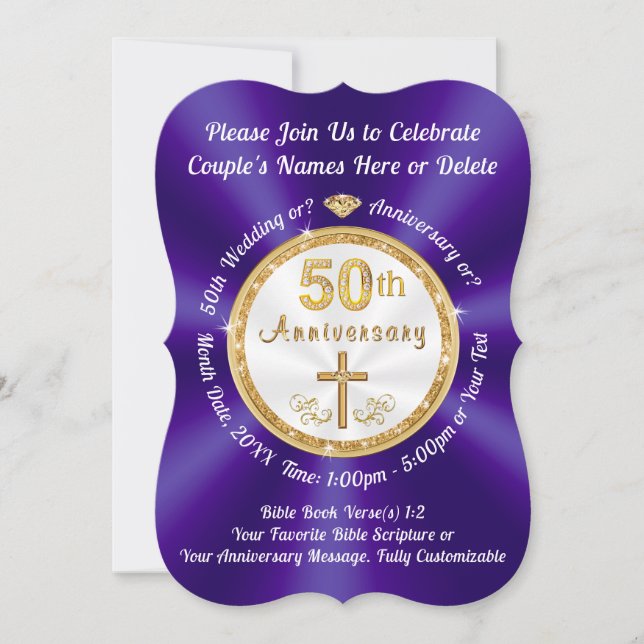 CHRISTIAN, 50e anniversaire Invitations (Devant)