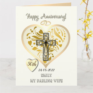 Christian 50th Golden Wedding Anniversary Card