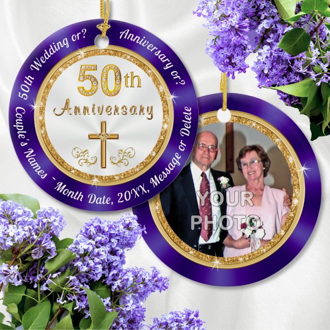 CHRISTIAN, 50th Wedding Anniversary Ornaments (Christian, 50th Wedding Anniversary Ornaments. Wonderful as, 50th wedding anniversary party favors.)