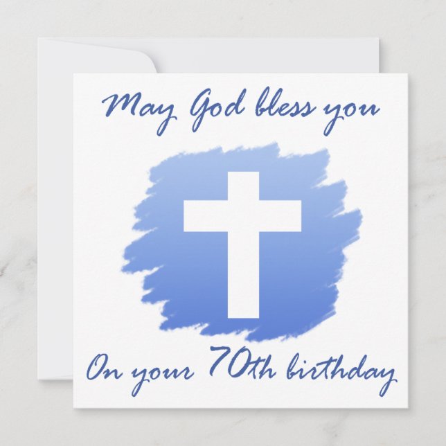 Christian 70th Birthday Gifts Card (Front)