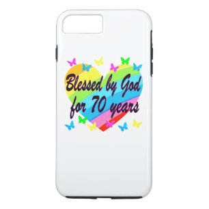 CHRISTIAN 70TH BIRTHDAY HEART DESIGN iPhone 8 PLUS/7 PLUS CASE