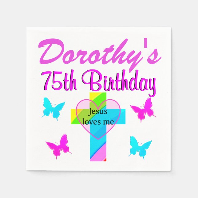 CHRISTIAN 75TH CUSTOMIZED BIRTHDAY NAPKINS (Front)