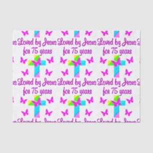 CHRISTIAN 75TH PERSONALIZED BIRTHDAY DESIGN TISSUE PAPER