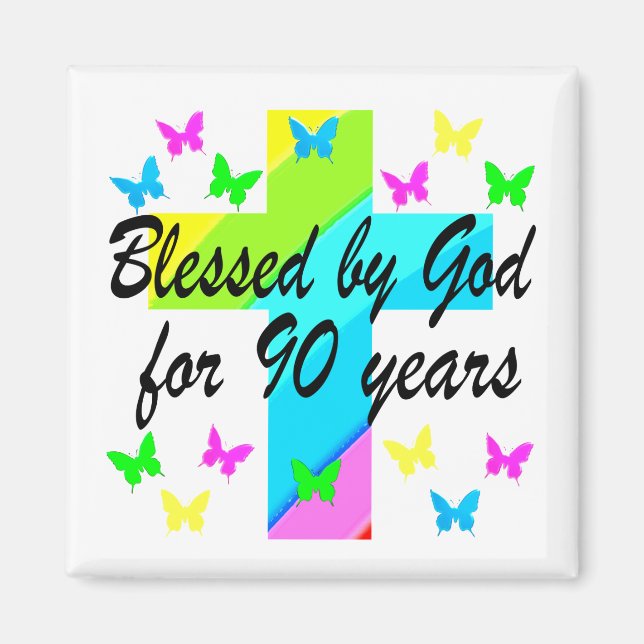 CHRISTIAN 90TH BIRTHDAY PRAYER DESIGN MAGNET (Front)