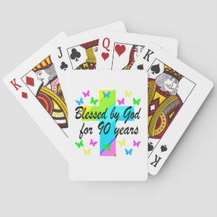 CHRISTIAN 90TH BIRTHDAY PRAYER DESIGN PLAYING CARDS