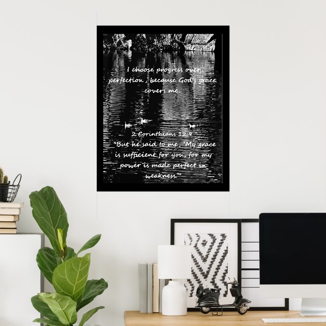 Christian Affirmation Quote & Corresponding Bible  Poster (Home Office)