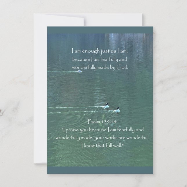 Christian Affirmation Quote & Corresponding Bible  Thank You Card (Front)