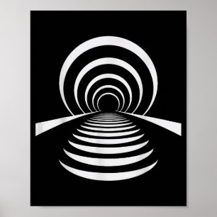 Christian Afterlife Illusion Tunnel Retro Abstract Poster