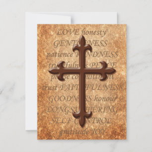 Christian Aged Iron Cross RSVP Card