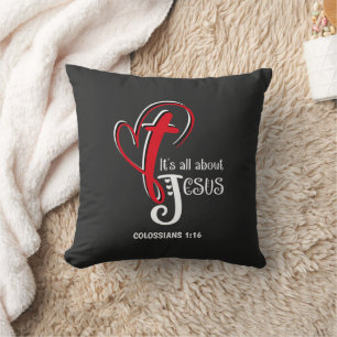 Christian ALL ABOUT JESUS Easter Throw Pillow
