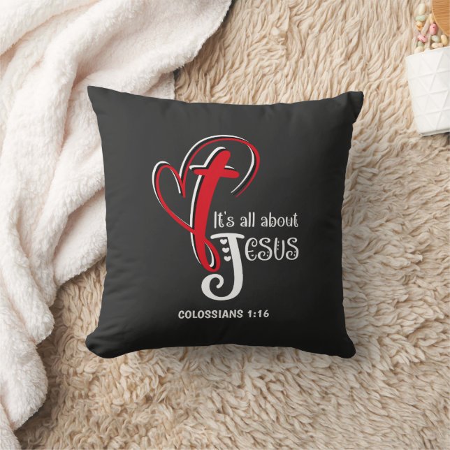 Christian ALL ABOUT JESUS Easter Throw Pillow (Blanket)