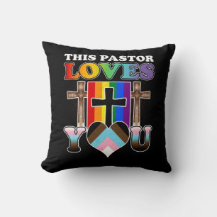 Christian Ally Inclusive Pride Clergy This Pastor  Throw Pillow