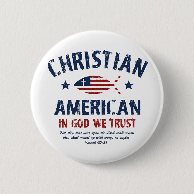 Christian American 2 Inch Round Button (Front)