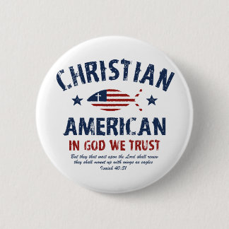 Christian American 2 Inch Round Button