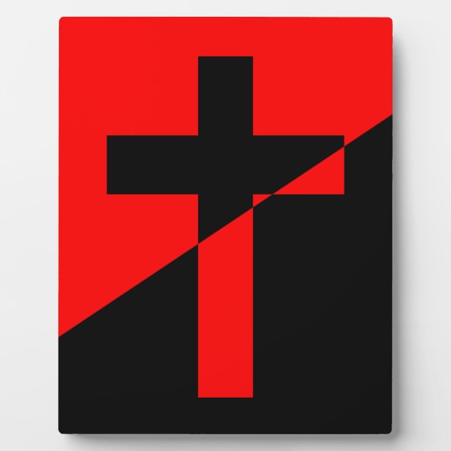 Christian Anarchist Anarchy Christianity Flag Plaque (Front)