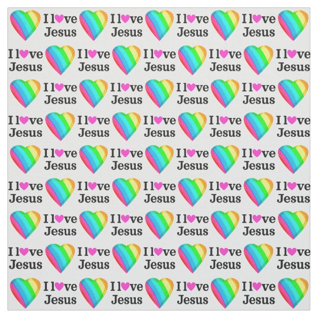 CHRISTIAN AND RELIGIOUS I LOVE JESUS FABRIC (Swatch)