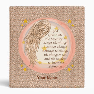 Christian Angel Serenity Prayer Binder