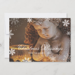 Christian Angel Snowflake Christmas Holiday Card
