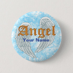 Christian Angel Wings  2 Inch Round Button