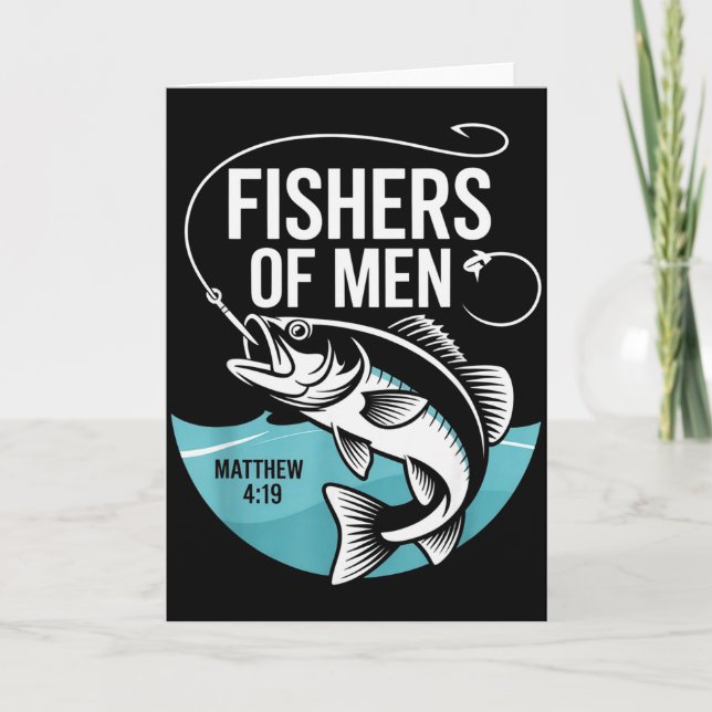 Christian Angler Fishers Of Men Matthew 4 19 Verse Card (Front)