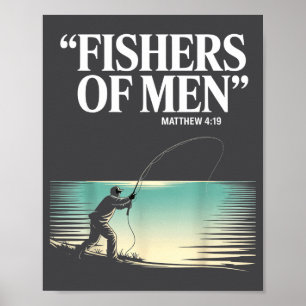 Christian Angler Fishers Of Men Matthew 4 19 Verse Poster