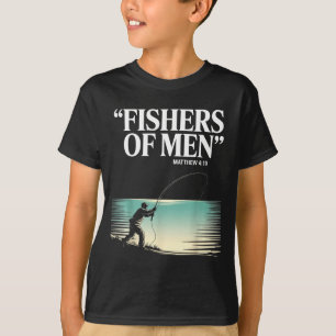 Christian Angler Fishers Of Men Matthew 4 19 Verse T-Shirt