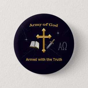Christian Army of God 2 Inch Round Button