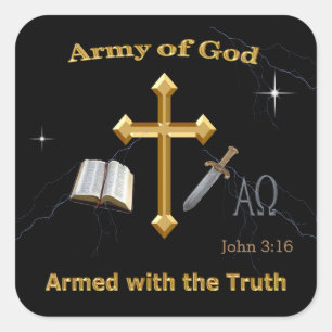 Christian Army of God Square Sticker