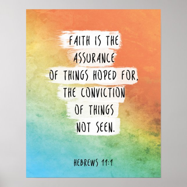 christian art, Bible Verse Print, Hebrews 11:1, Poster (Front)