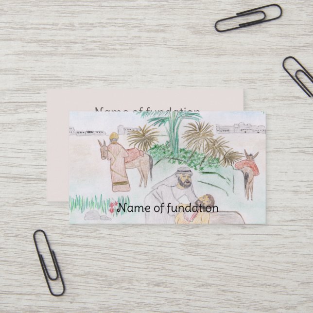 Christian Artwork The good Samaritan Business Card (Front/Back In Situ)
