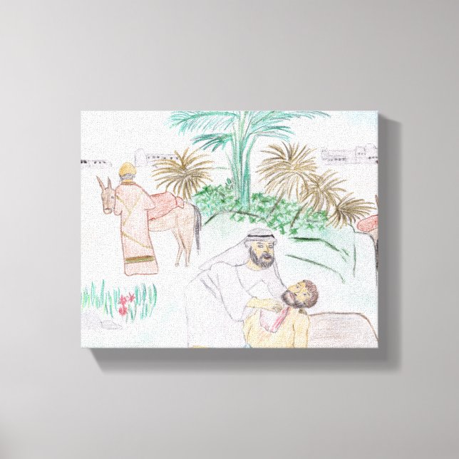 Christian Artwork The good Samaritan Canvas Print (Front)