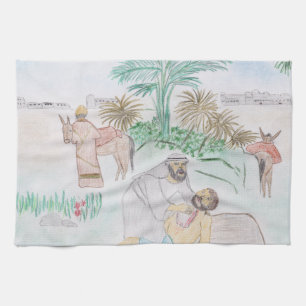 Christian Artwork The good Samaritan Kitchen Towel